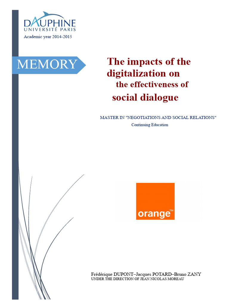 Memory - The Impacts of Digitalization On The Effectiveness of Social ...