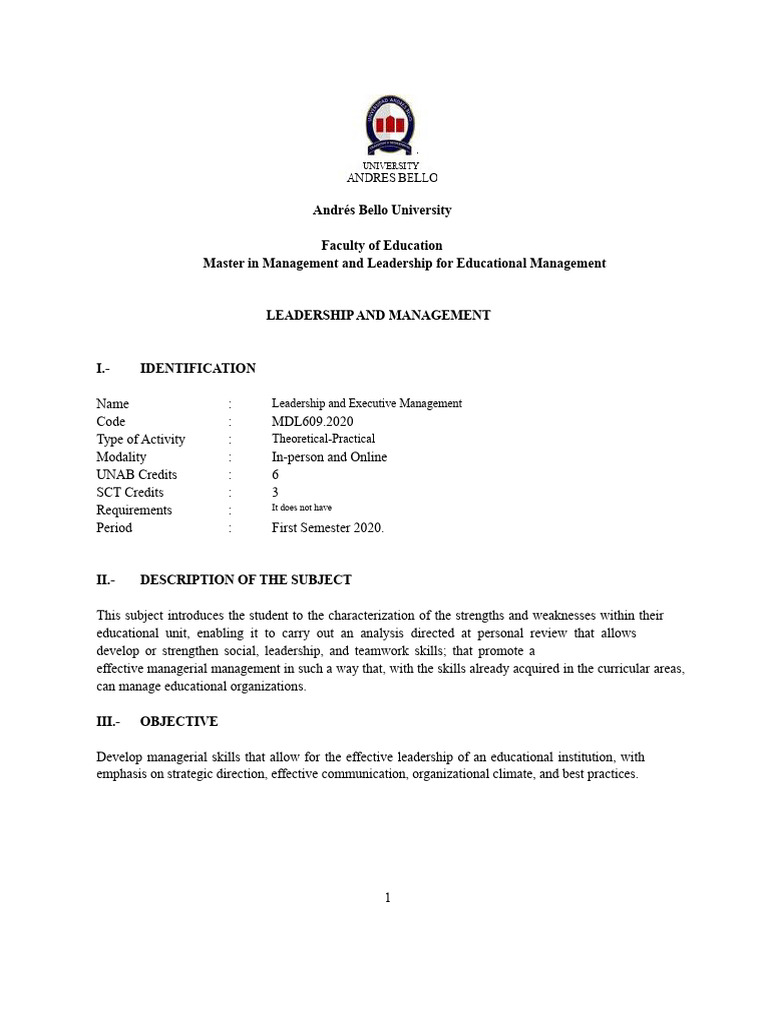 MDL609 Leadership and Management Directive Program 2020 - 2 | PDF ...