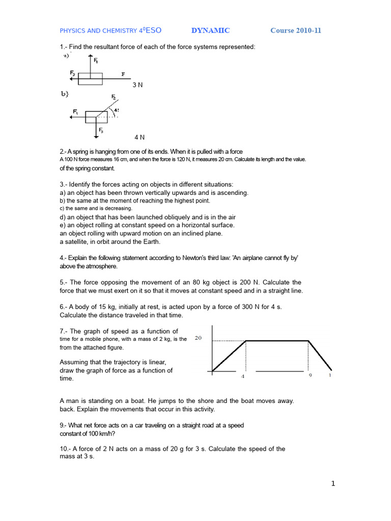 Dynamics Problems for Physics Students | PDF | Force | Friction
