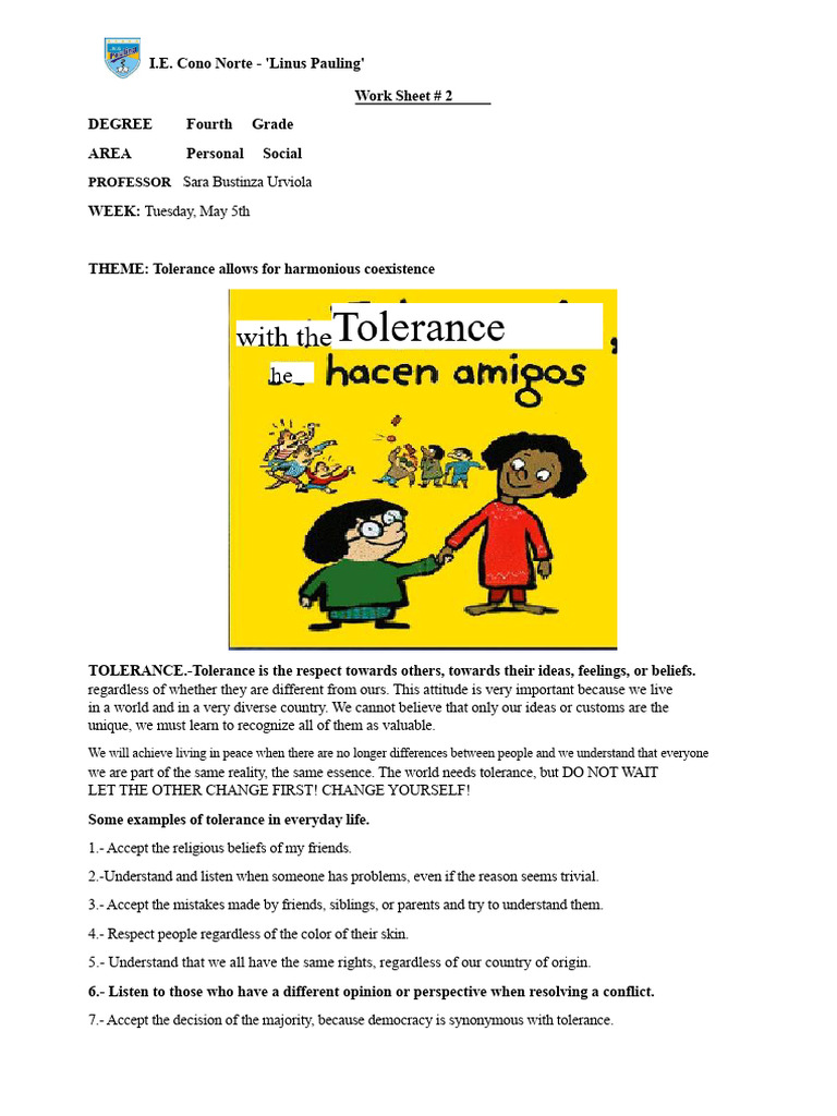 Fourth Grade Tolerance Worksheet | PDF