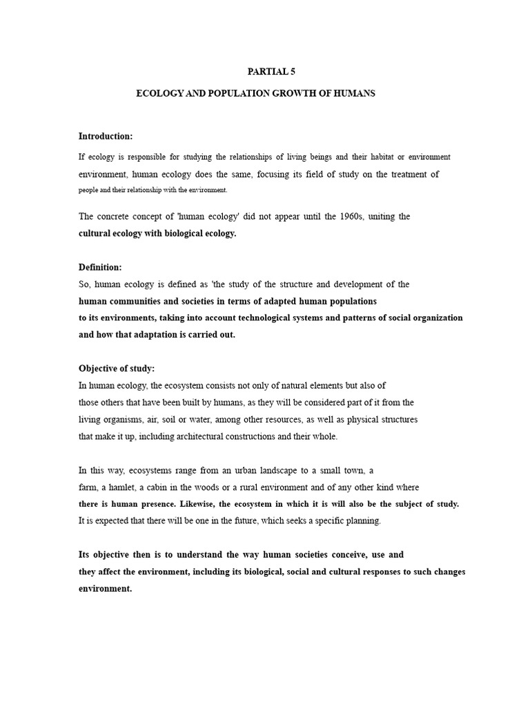 Introduction To Human Ecology | PDF | Ecology | Anthropology
