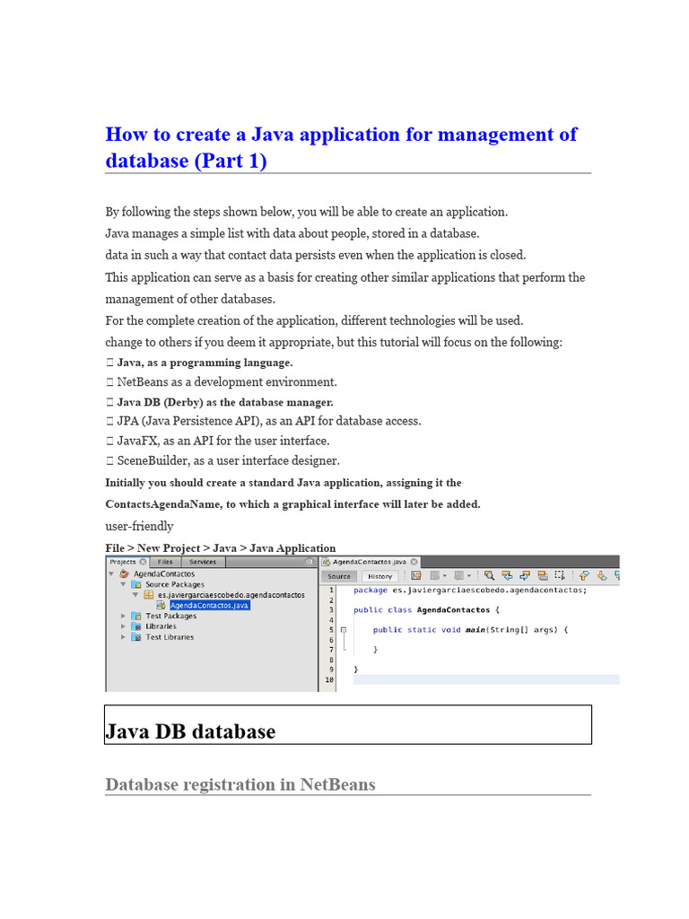 Java Database Management App Tutorial | PDF | Databases | Java ...