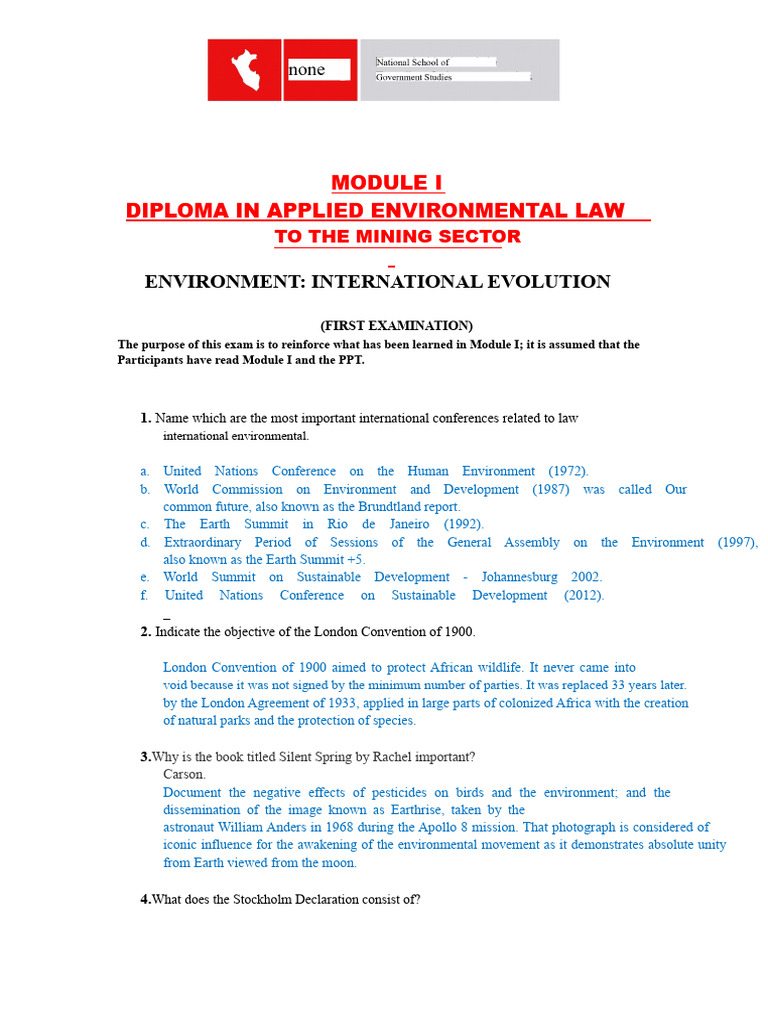 International Environmental Law Exam Guide | PDF | United Nations ...