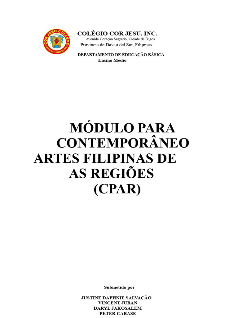 Literatura e Poesia Filipina: Módulo CPAR | PDF | Narrativa | Poesia