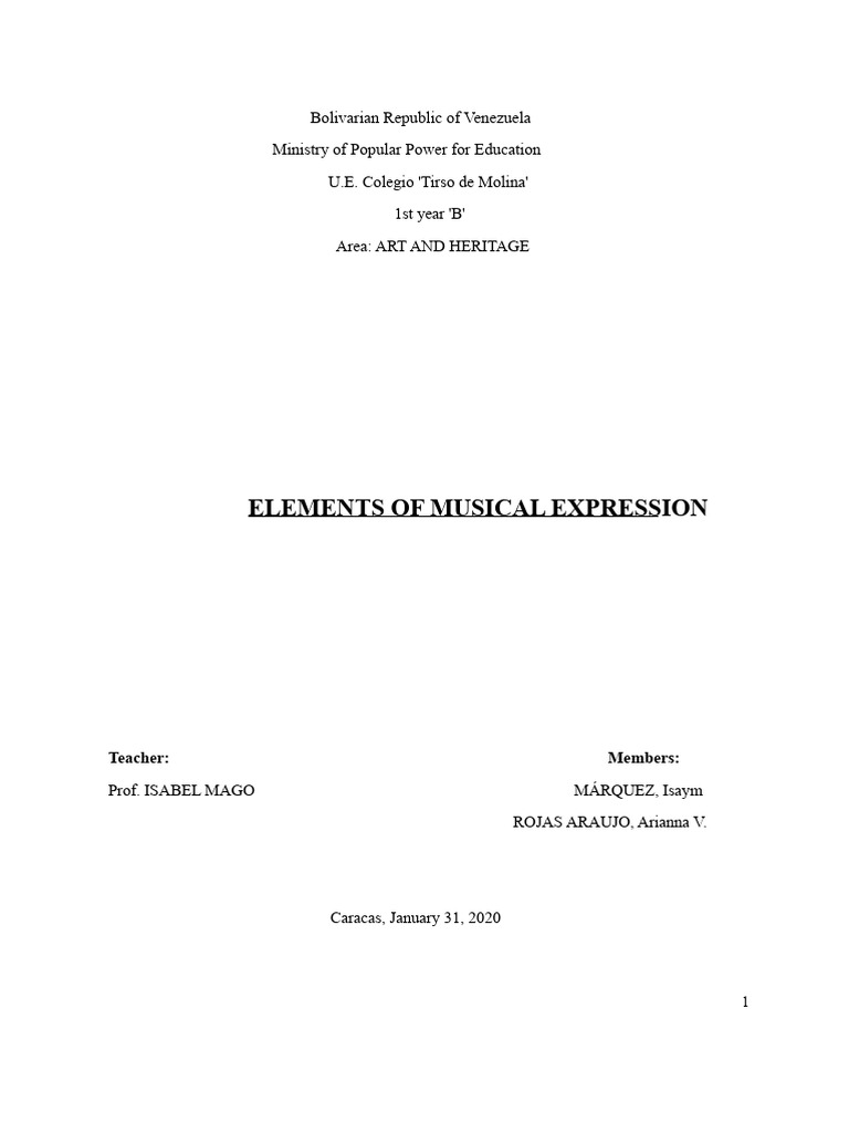 Elements of Musical Expression Explained | PDF | Sound | String Instruments