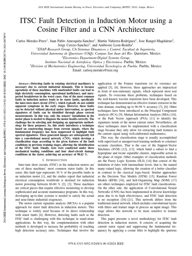 ITSC Fault Detection in Induction Motors | PDF | Applied Mathematics