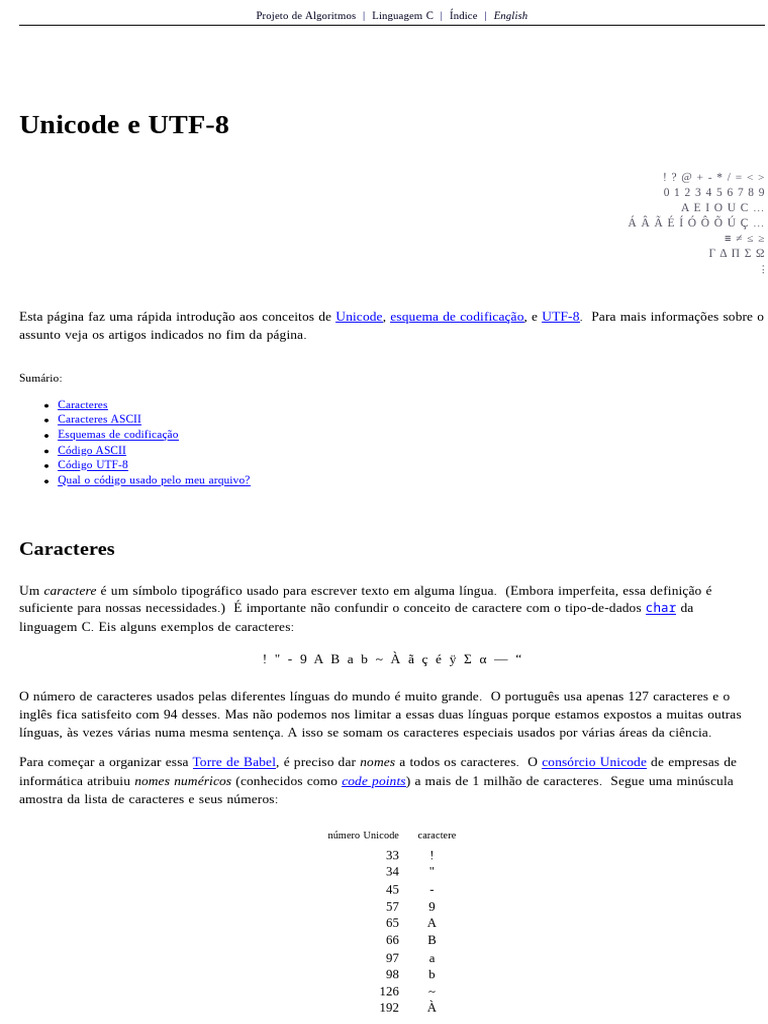 Introdução ao Unicode e UTF-8 | PDF | Byte | Tipografia digital