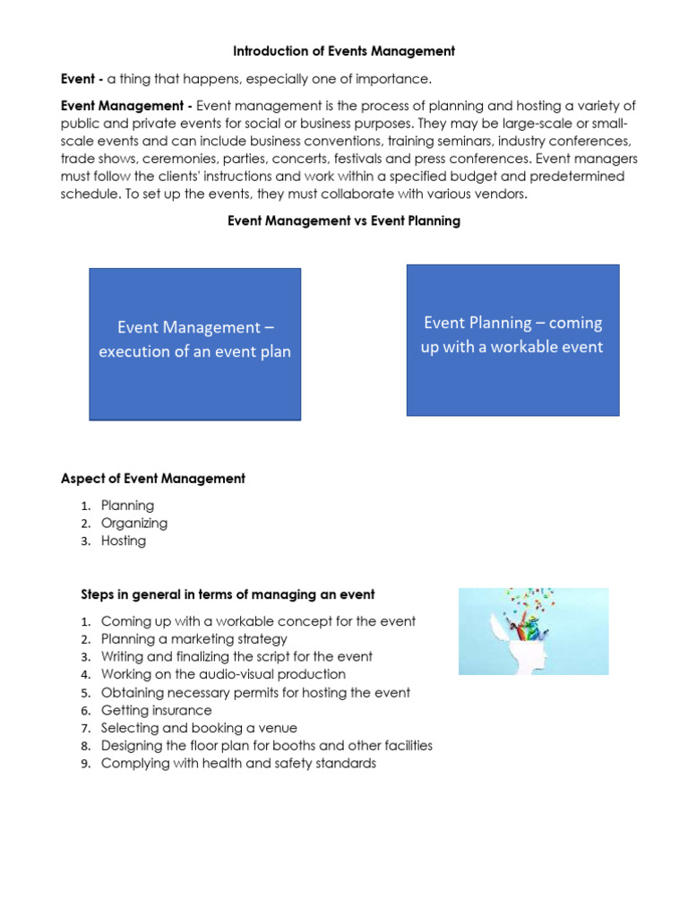 Comprehensive Guide to Event Management | PDF | Goal | Business