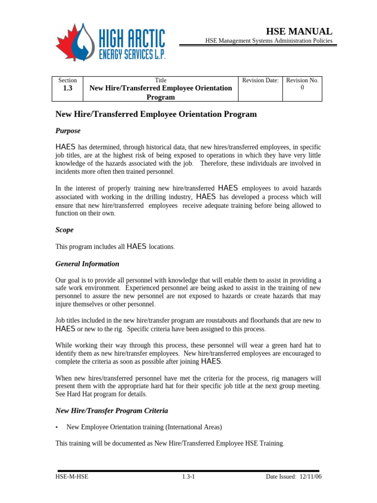 New Hire Orientation Program Overview | PDF