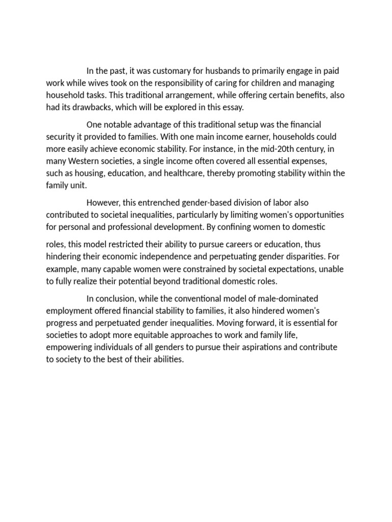 Gender Roles in Traditional Families | PDF