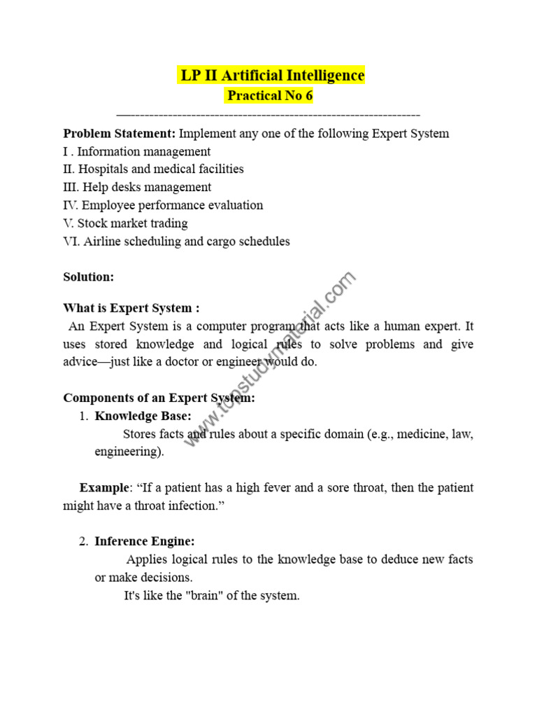 Expert System Implementation Guide | PDF | Artificial Intelligence ...