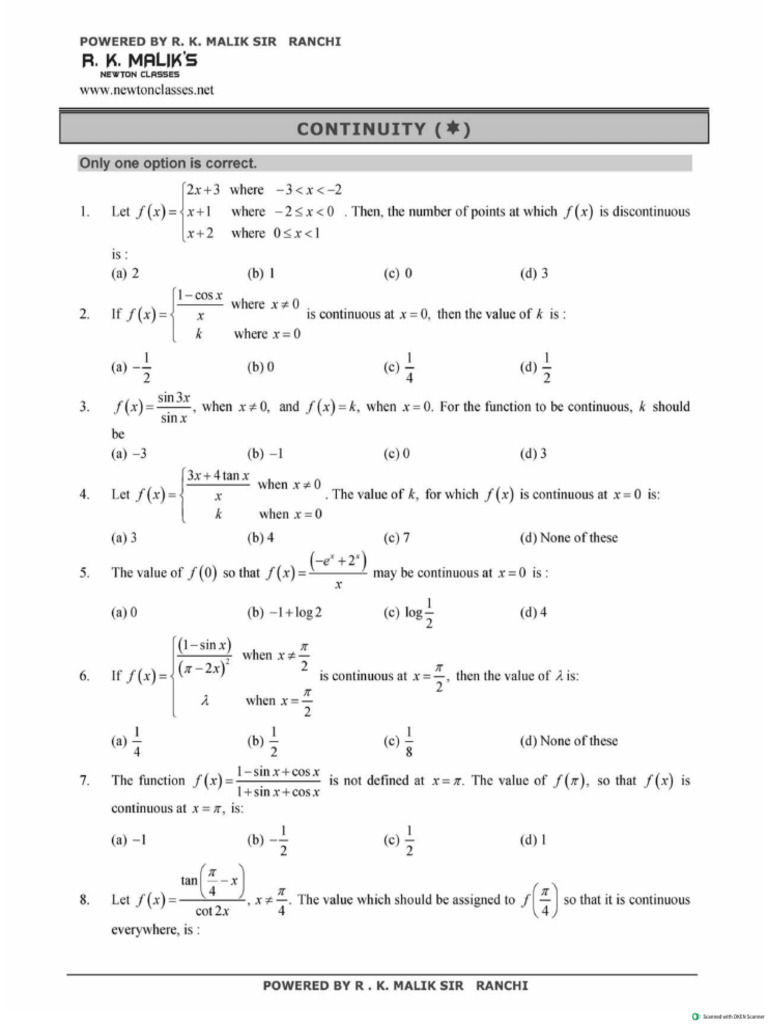CONTINUITY ( ) N | PDF