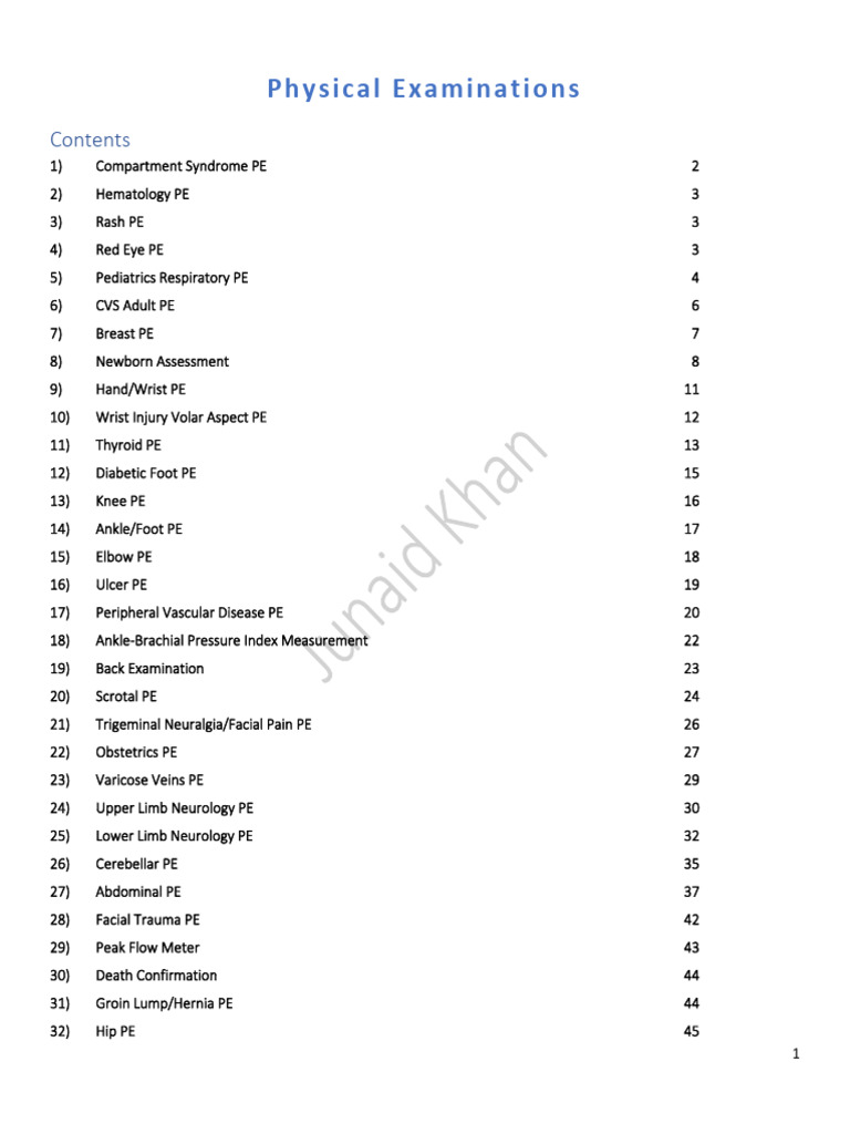 Comprehensive Physical Examination Guide | PDF | Elbow | Knee