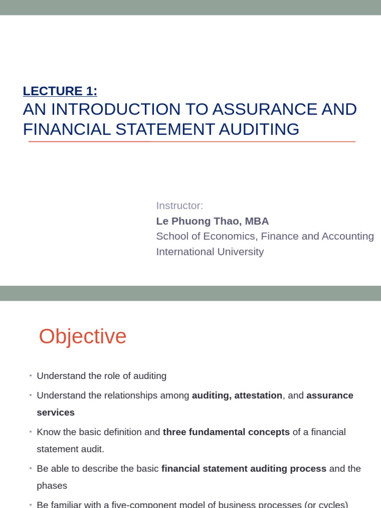 Introduction to Financial Statement Auditing | PDF | Audit | Auditor's ...