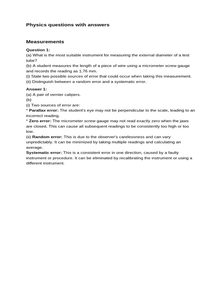 CSEC Physics Workbook Answers | PDF | Force | Significant Figures