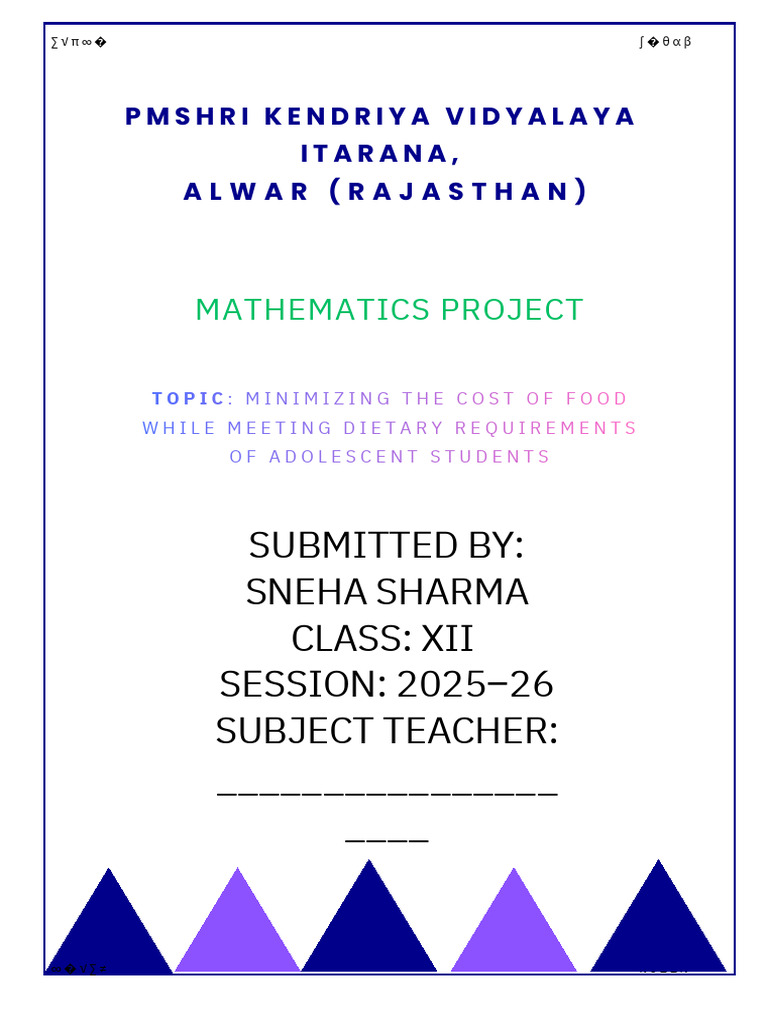 Cost Optimization in Student Diets | PDF | Linear Programming ...