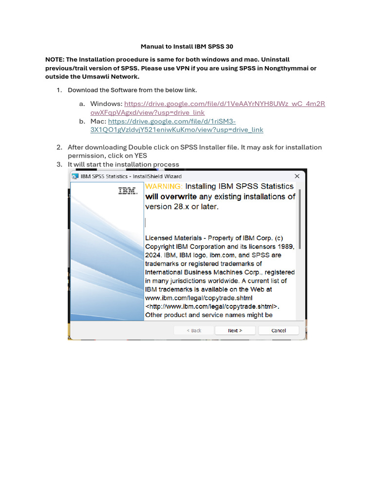 Installing IBM SPSS 30 on Mac | PDF