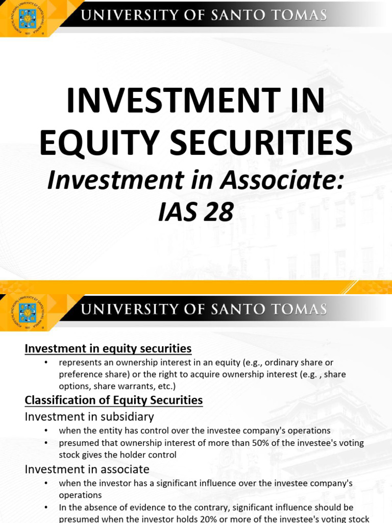 IAS 28: Accounting for Equity Investments | PDF | Investing | Equity ...