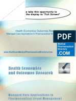 Health Economics Outcome Research-Managed Care Applications in Pharmaceutical Brand Management