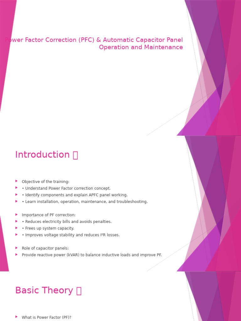 Power Factor Correction & Capacitor Panel Guide | PDF | Capacitor ...