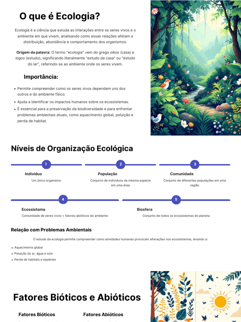 Introdução à Ecologia e Suas Relações | PDF | Ecologia | Ambiente natural