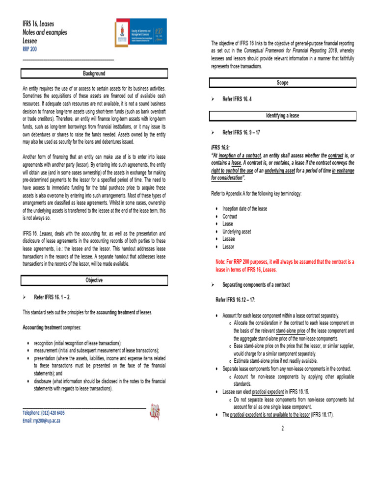 IFRS 16 Leases: Lessee Accounting Guide | PDF | Lease | Fair Value