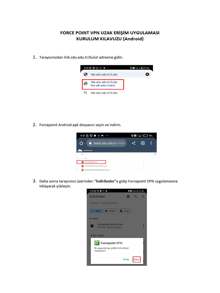 Forcepoint VPN Android Kurulum Kılavuzu | PDF