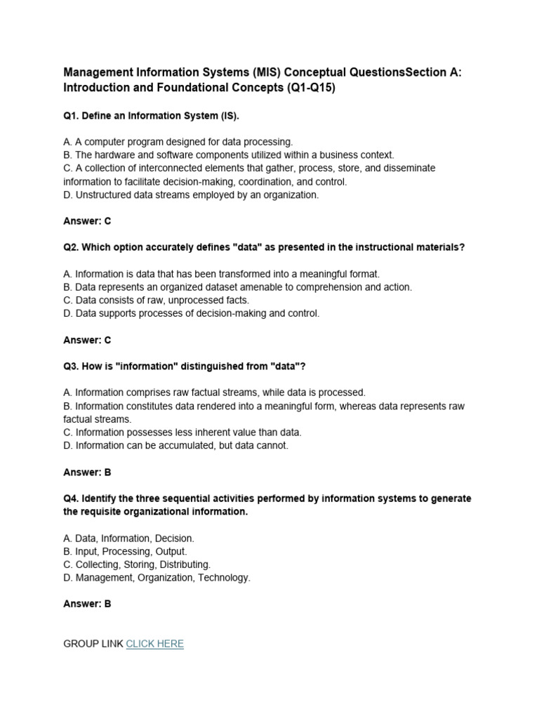 MIS Conceptual Questions Overview | PDF | Data Warehouse | Cloud Computing