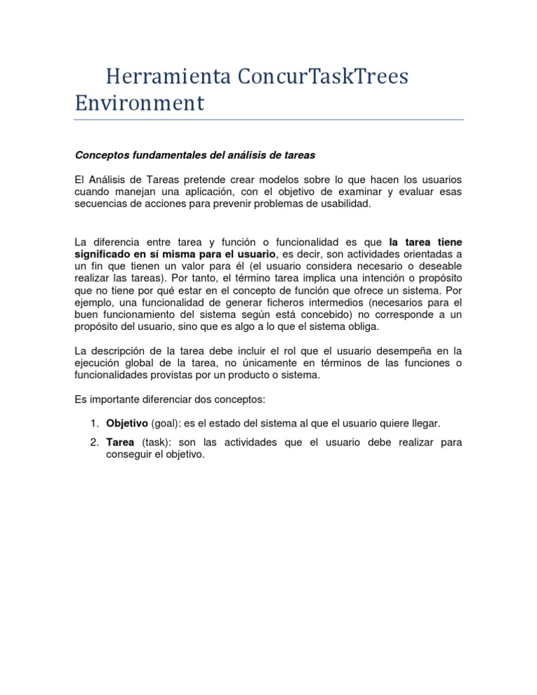 Análisis de Tareas en ConcurTaskTrees | PDF | Informática | Áreas de ...