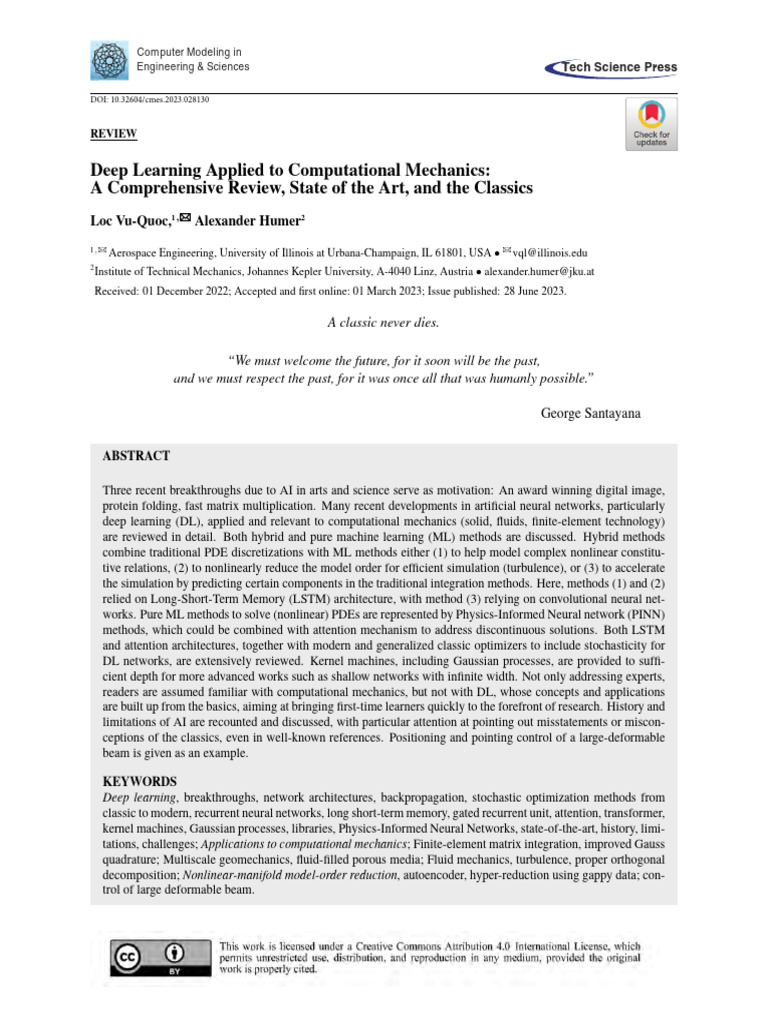 Deep Learning in Computational Mechanics | PDF | Deep Learning ...