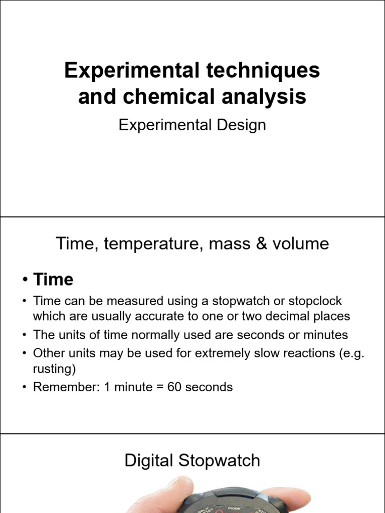 Experimental Techniques in Chemical Analysis | PDF | Titration | Chemistry