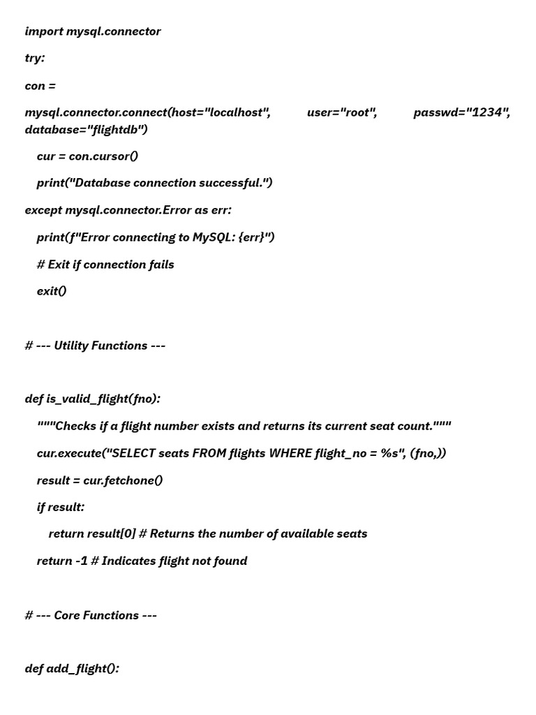 Flight Reservation System Code | PDF | Computer Programming | Software ...
