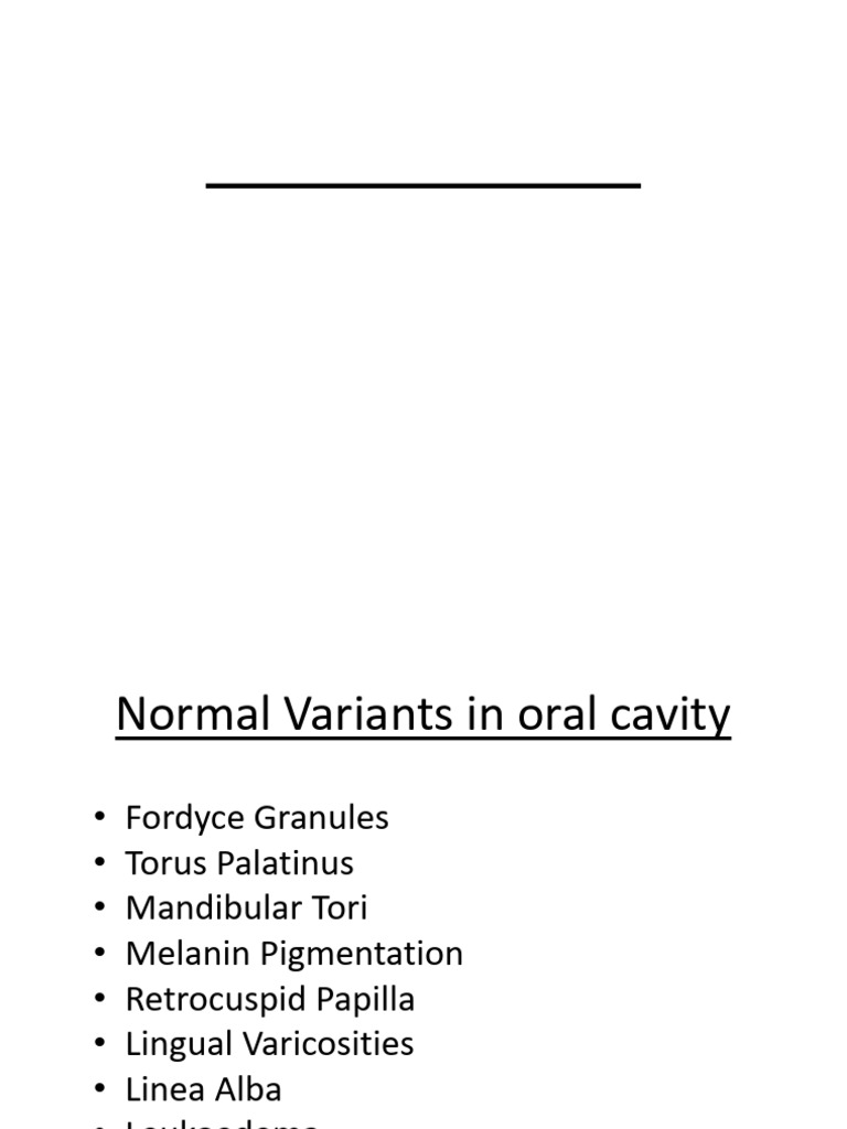 Normal Oral Cavity Variants Explained | PDF | Tongue | Thyroid