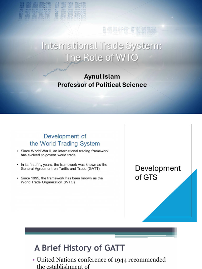 WTO's Role in Global Trade Agreements | PDF | World Trade Organization ...
