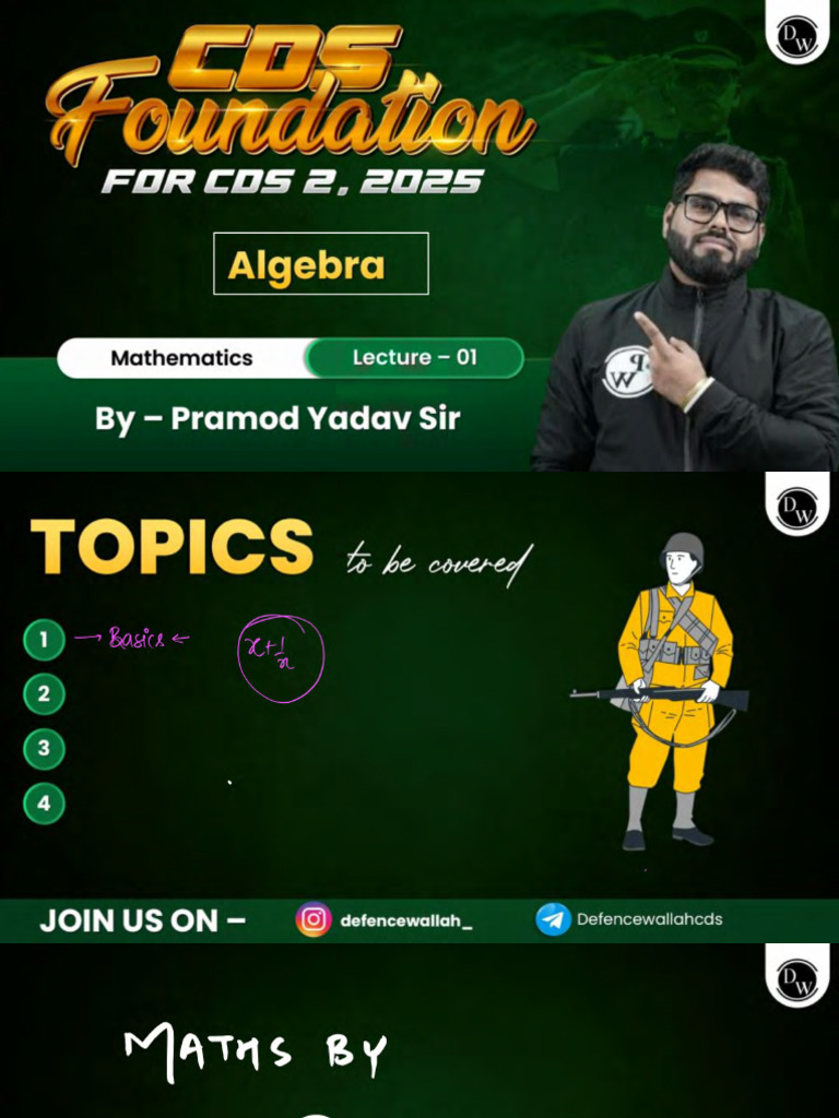 Algebra 01 - Class Notes | PDF