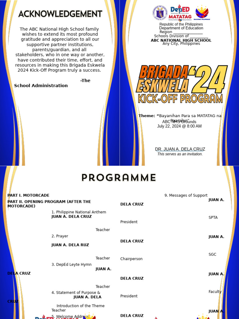 Brigada Eskwela 2024 Kick-Off Program | PDF | Chess Openings | Chess