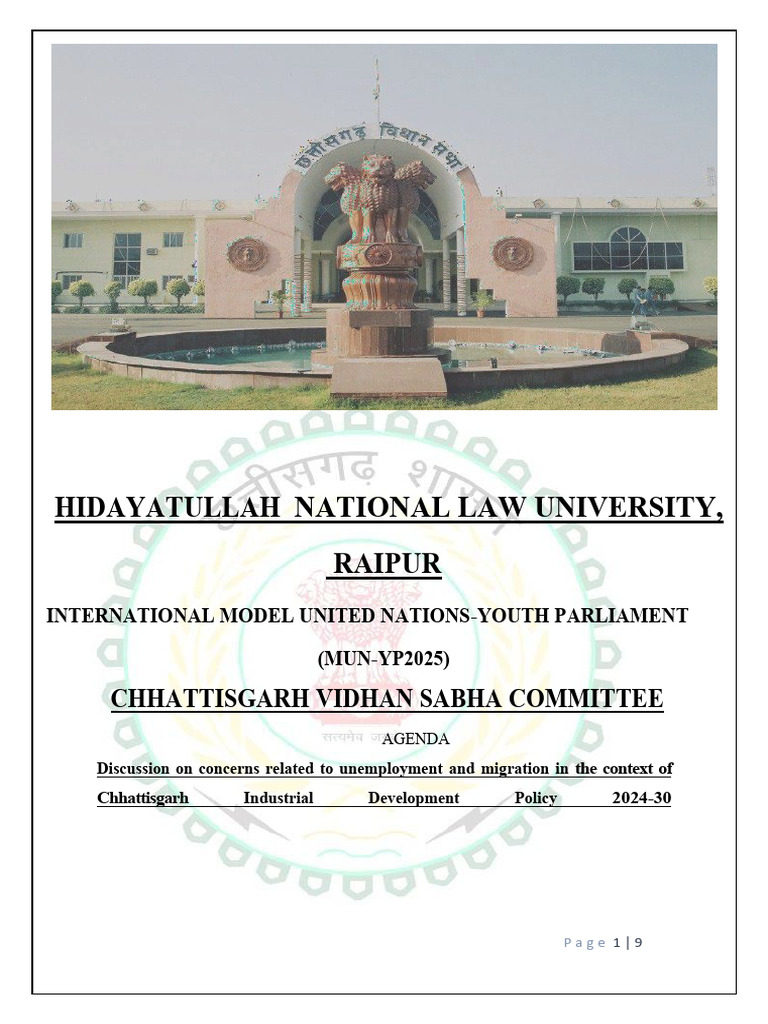 background guide chattisgarh vidhan sabha imunyp hnlu | PDF | Unemployment  | Employment, image size:768x1024