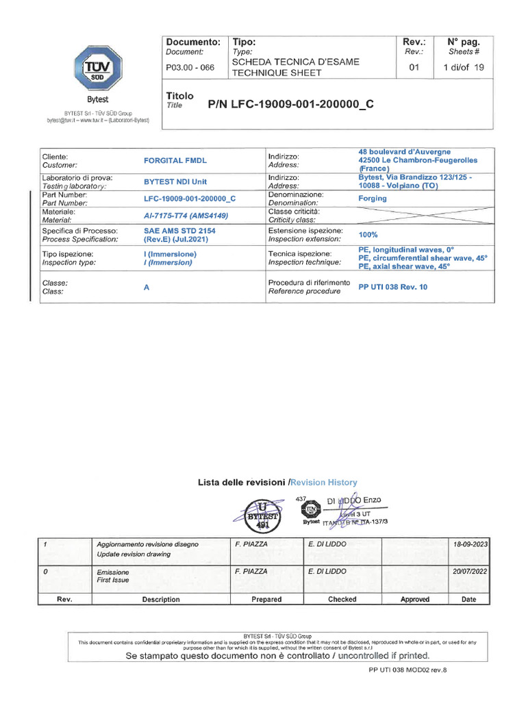 Technical Card TUV | PDF