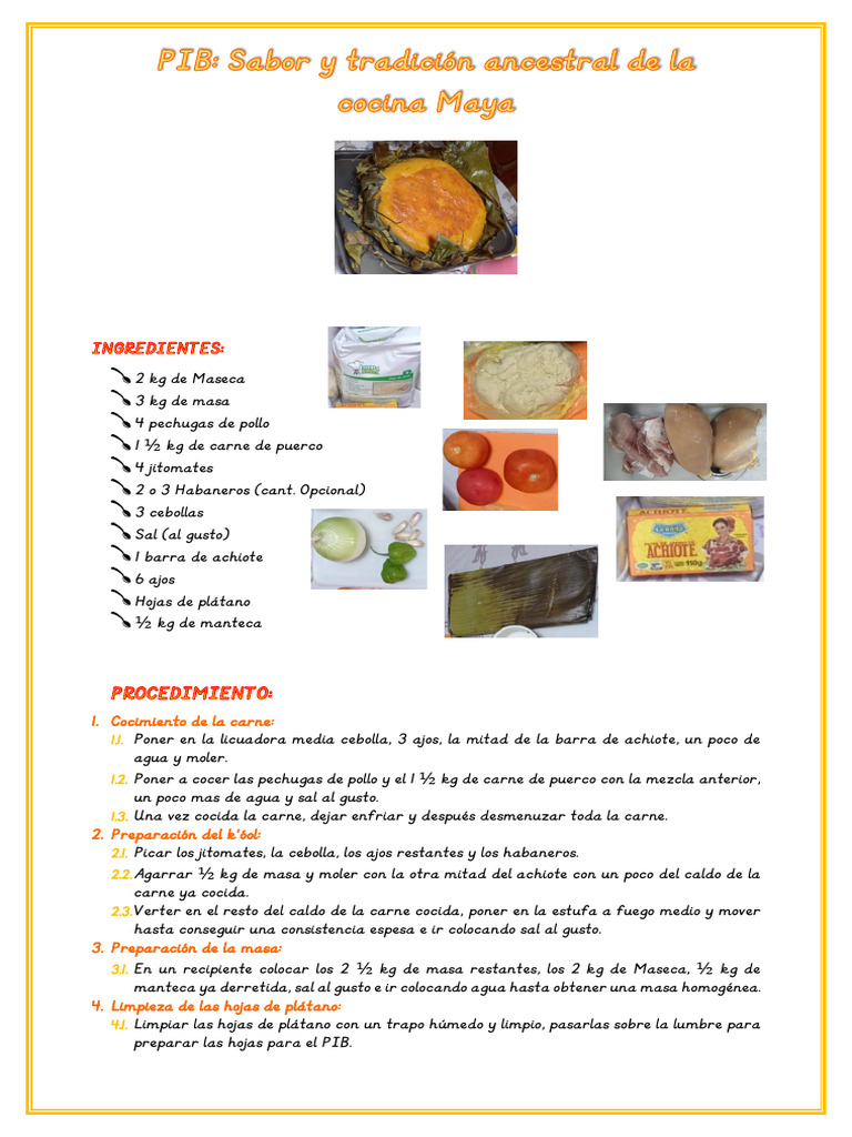 PIB Receta | PDF | Cocina | Alimentos