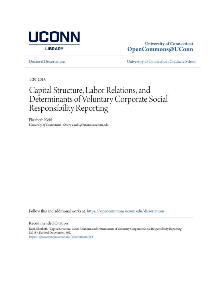 Capital Structure Labor Relations and Determinants of Voluntary | PDF ...