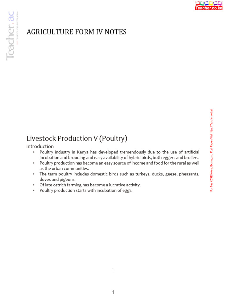 Comprehensive Poultry Production Notes | PDF | Milk | Dairy