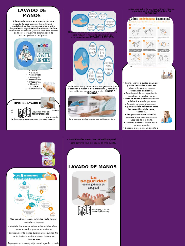 Triptico Del Lavado de Manos 2 | PDF | Lavado de manos | Enfermedades y ...