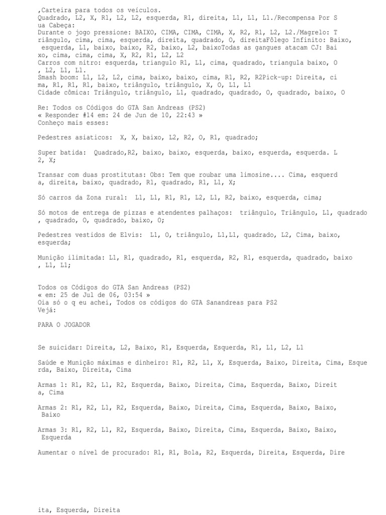GTA Rio de Janeiro Cheats Dicas Segredos2, PDF, Táxi