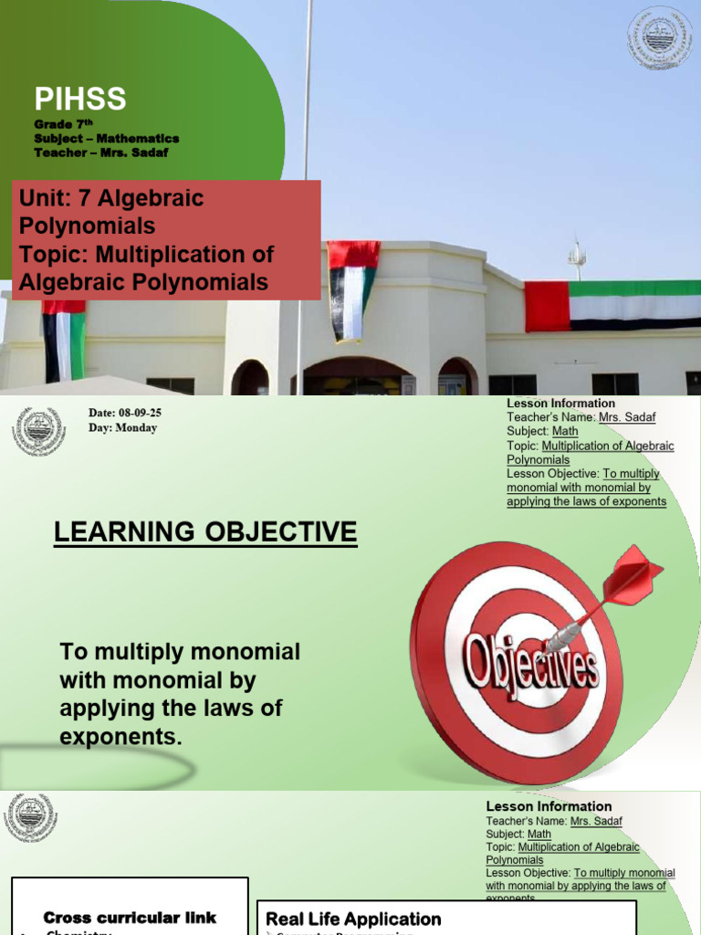 D-1 ,,W-3 Multiplication of Polynomials | PDF | Polynomial | Algebra