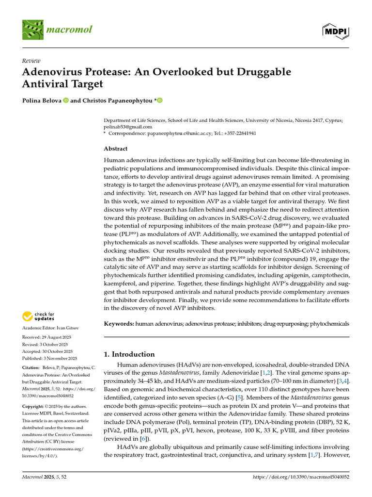 Druggable Adenovirus Protease Target | PDF | Virus | Antiviral Drug