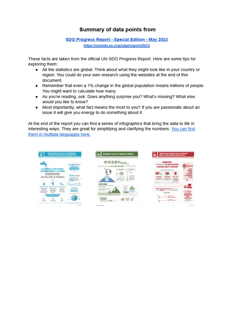 SDG Progress Report 2023 Summary | PDF | Climate Change Mitigation ...