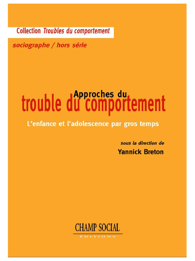 Troubles du comportement : enjeux et pratiques | PDF | Invalidité ...