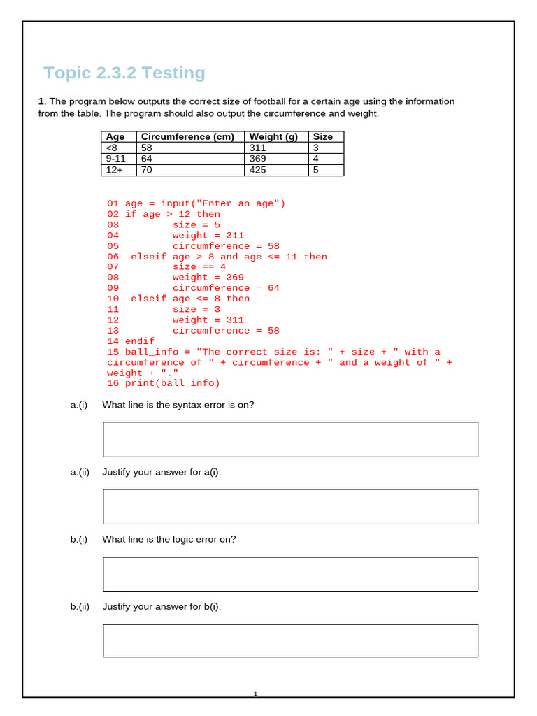 2.3.2 Producing Robust Programs-Testing | PDF