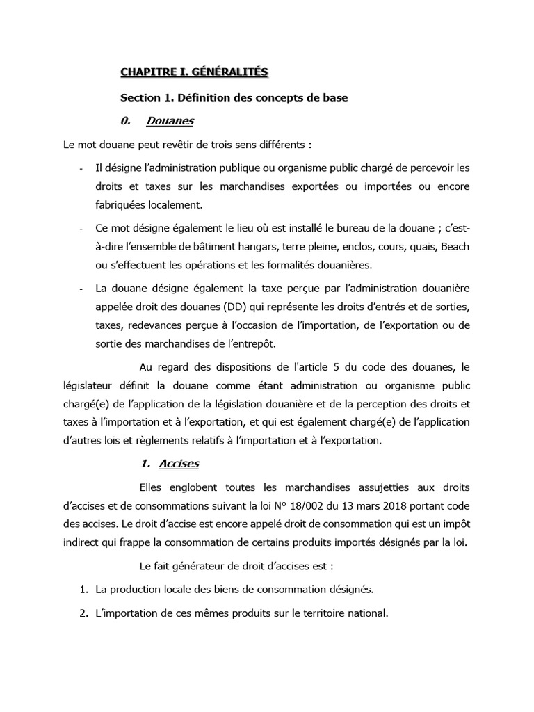Concepts Clés des Douanes et Accises | PDF | Droit d'accise | Imposition