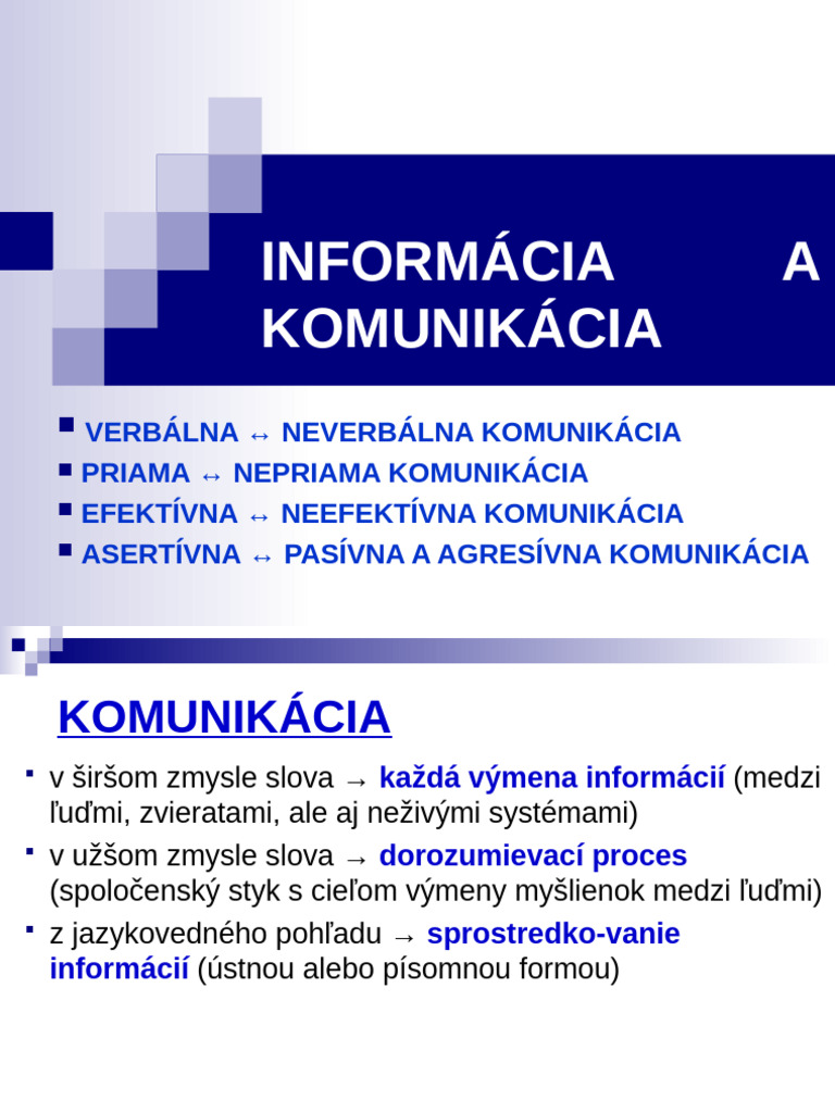 Informácia A Komunikácia III | PDF